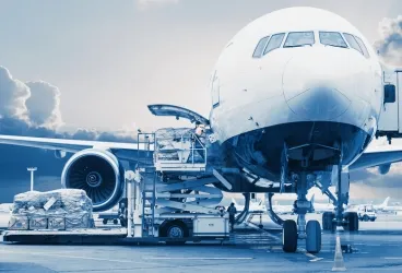 International air freight aircraft supporting temperature-controlled healthcare and life science logistics.