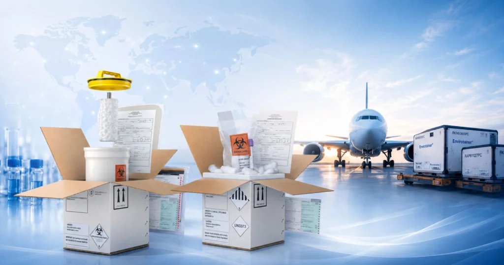 Category A, UN 3373 Category B, and exempt biological specimen shipping packages